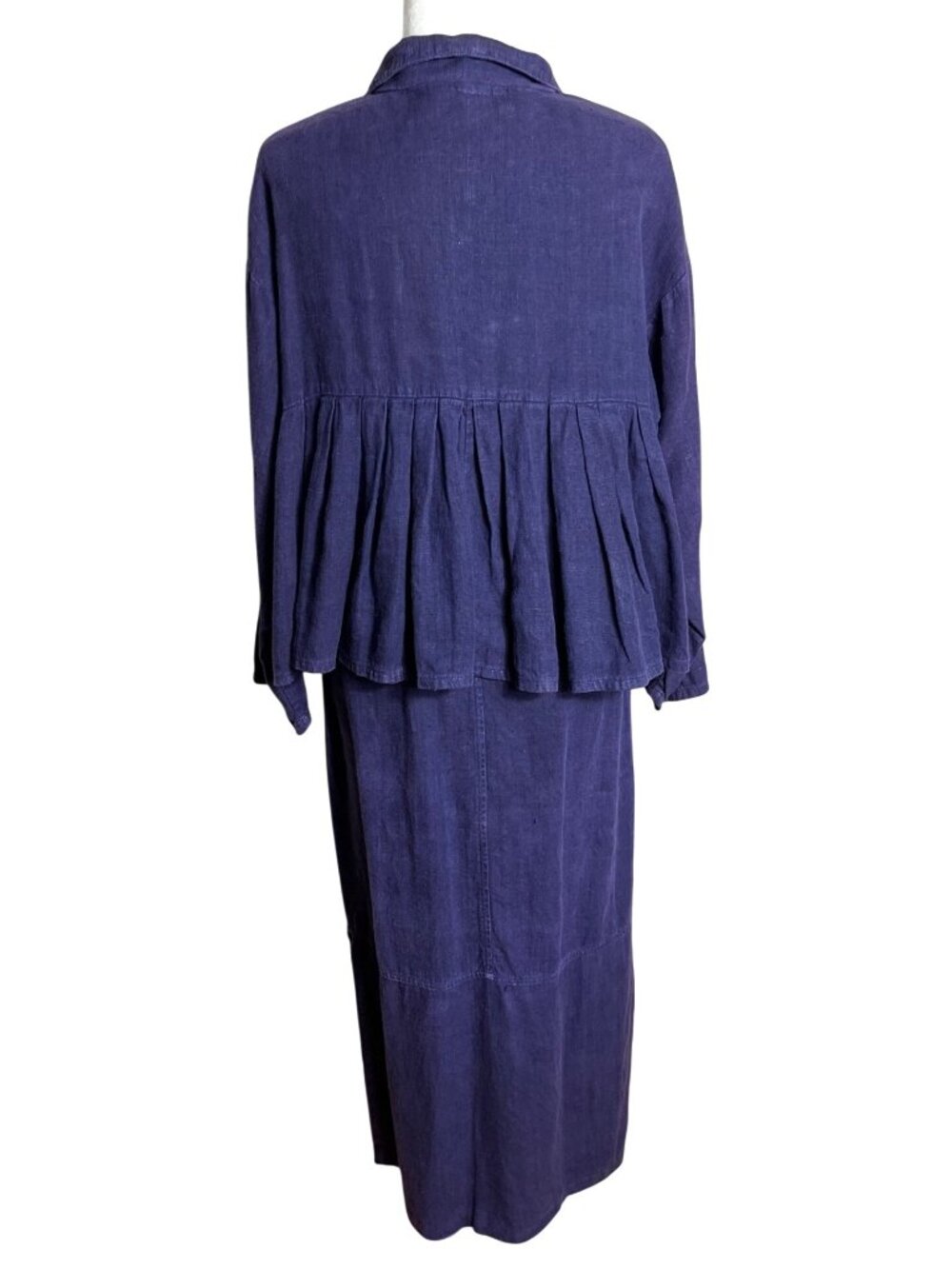 2 Pc Linen Set Eggplant Lagenlook Scandi Boho Artsy Oversized Camille & Co Wom S